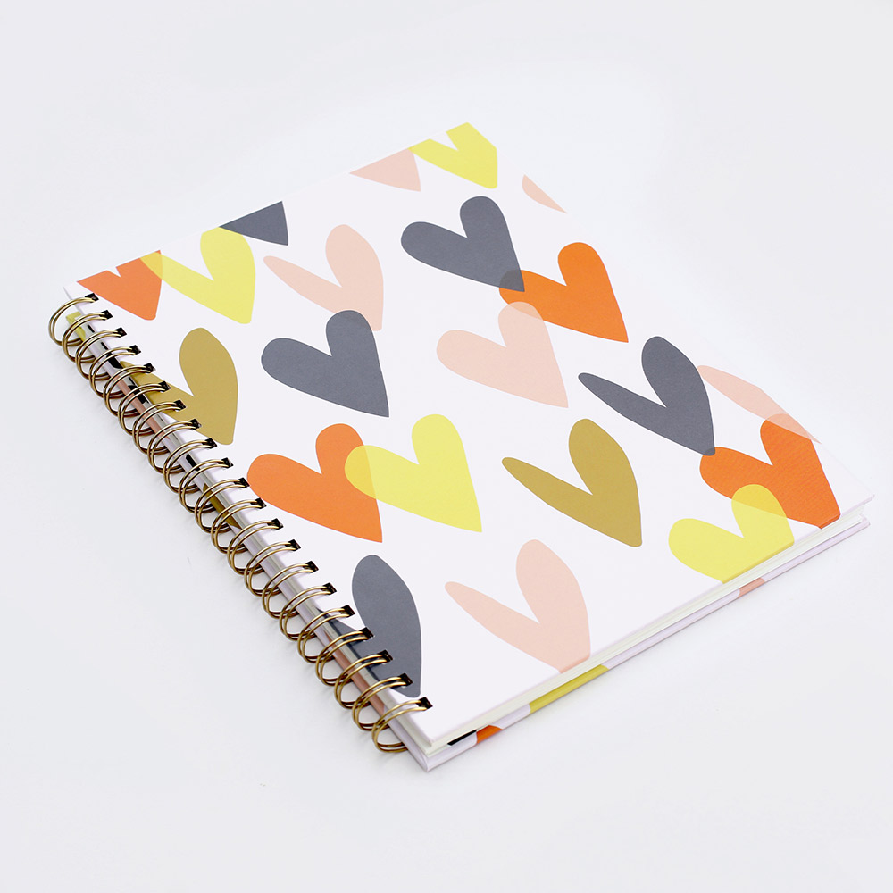 Falling Heart Print Spiral Notebook By Caroline Gardner